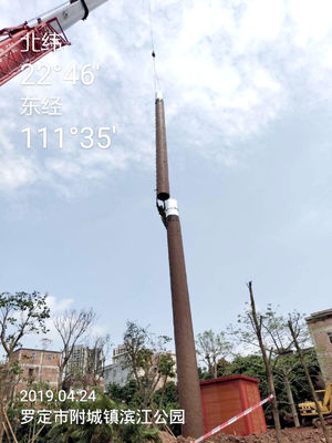 25m Telecommunication Camouflaged Cell Towers Monopole Tower