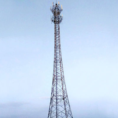 Self Supporting 4 Legs Telecommunication Steel Tower Galvanized 100m